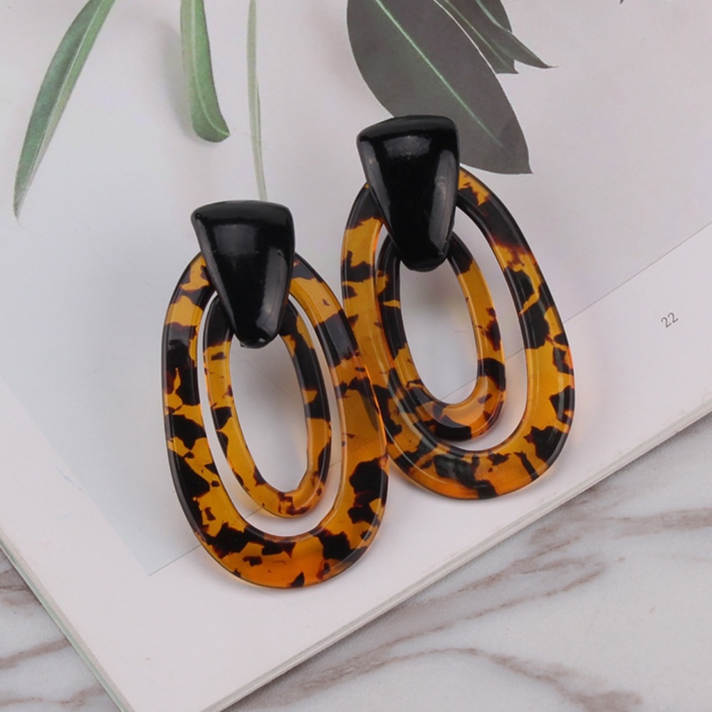 Tortoise Shell Double Hoop earrings